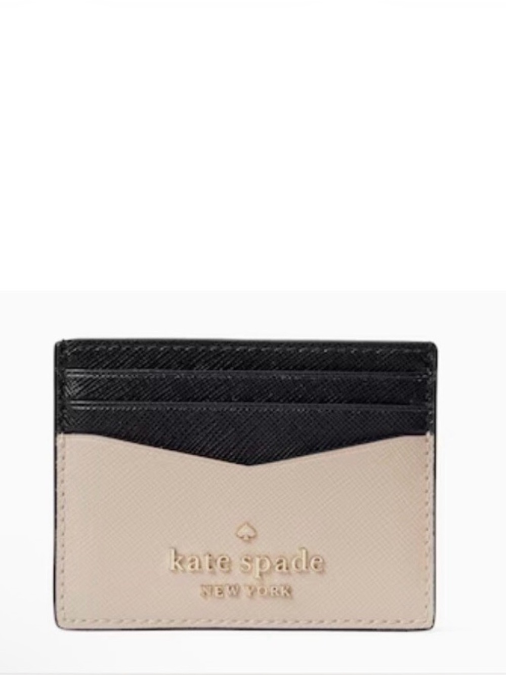 kate spade Two-Tone Black and Beige Card Slot Holder